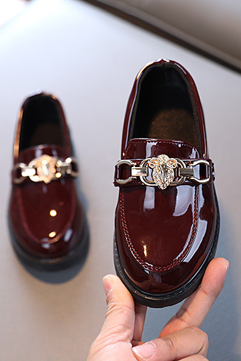 Black Patent Kids Loafer Dress British‑Style Shoes
