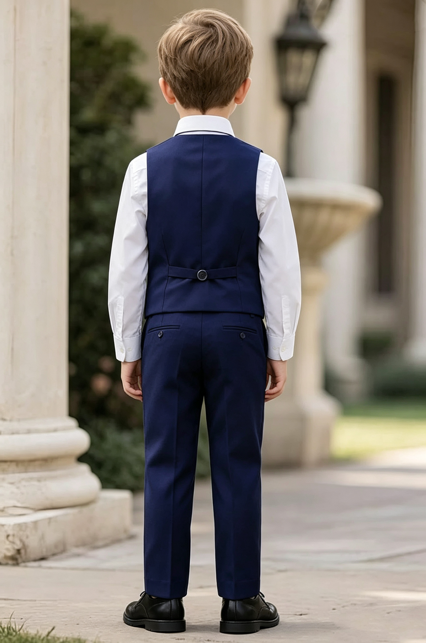 Navy Blue Single‑Breasted Waistcoat 2‑Piece Formal Set