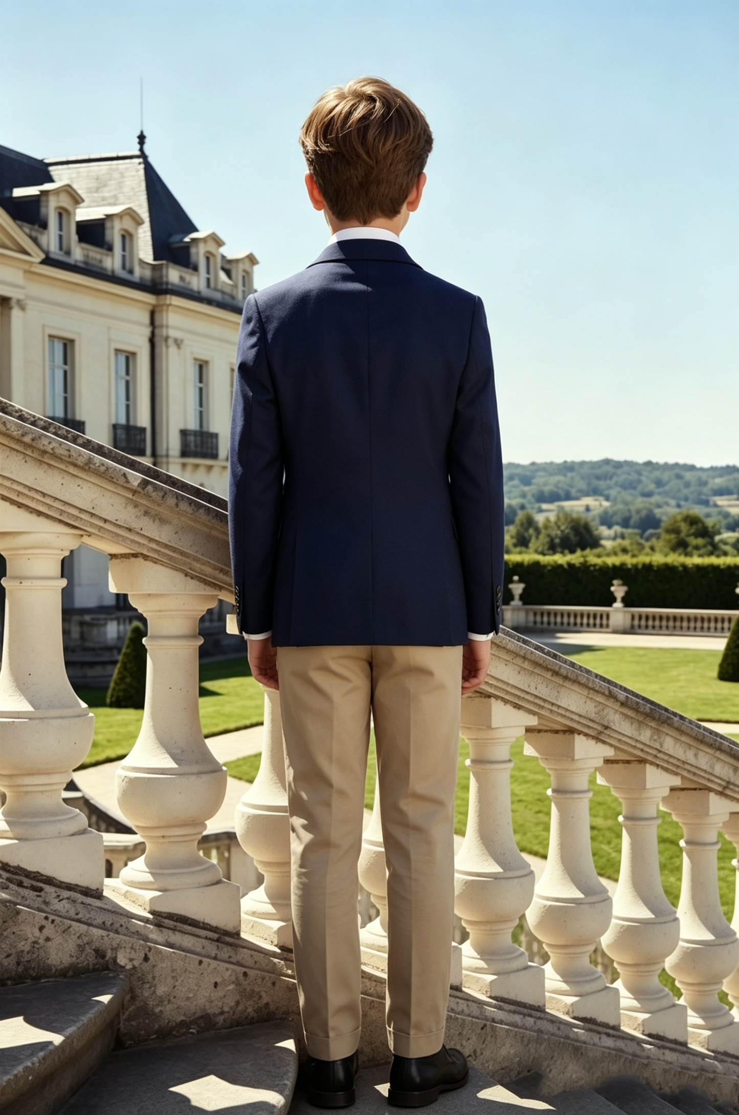 Navy & Khaki Double‑Breasted Formal 2‑Piece Suit