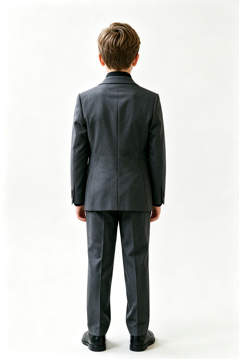 Boys Dark Grey 3-Piece Suit for Weddings