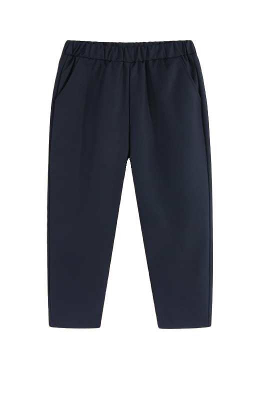 Grey and Navy Contrast Piping Single‑Breasted 2‑Piece Suit Set