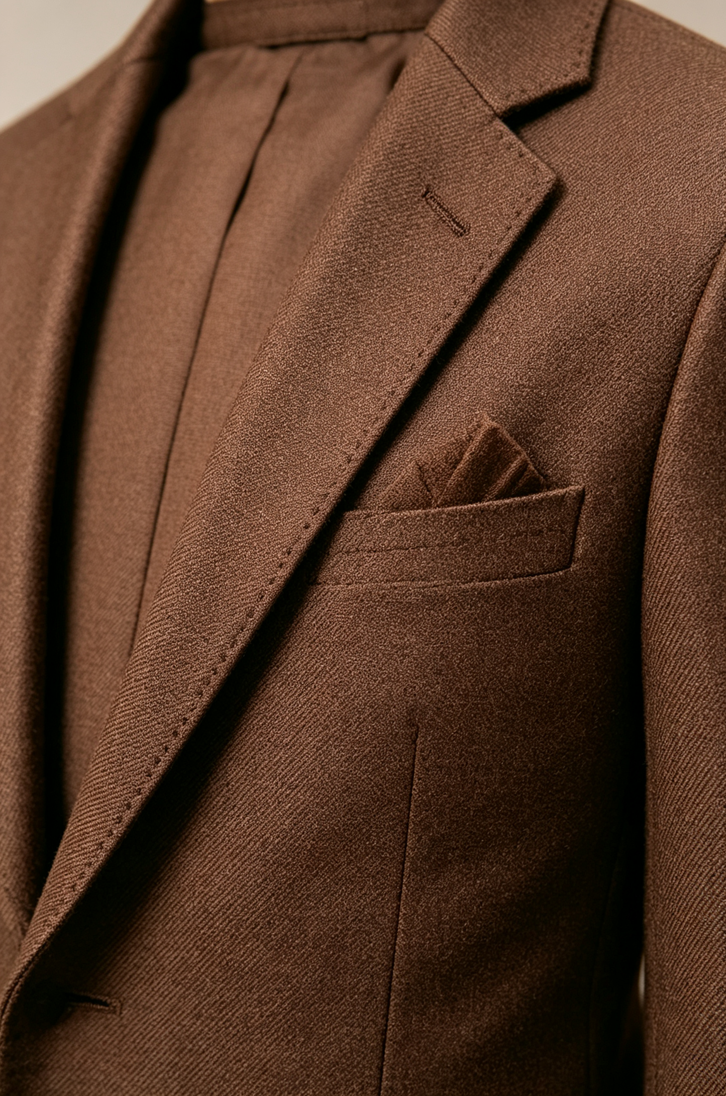 Deep Brown Formal Single‑Button 2‑Piece Suit