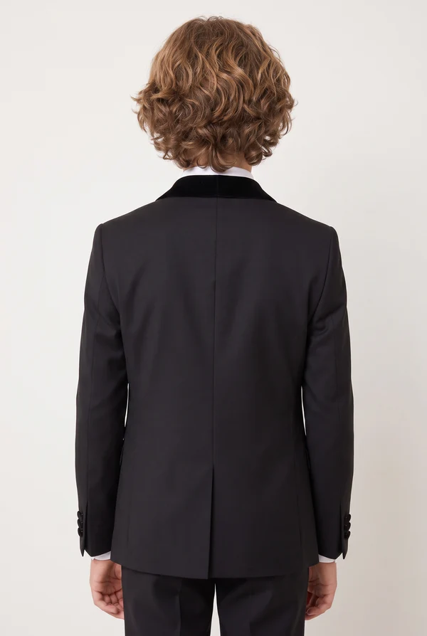 Black Velvet Lapel Single‑Breasted 3‑Piece Suit Set