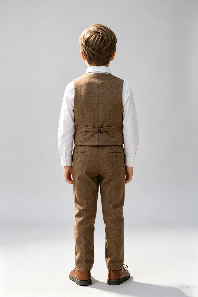 Boys Brown Tweed 2-Piece Suit Two-Piece Suit for Wedding