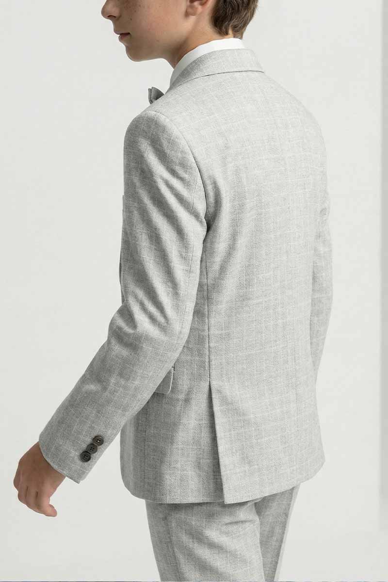 Boys Grey Formal Suit for Weddings 3-Piece Suit