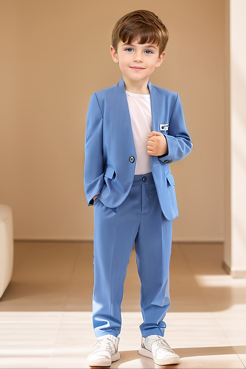 Boys Blue Casual 2-Piece Suit for Semi-Formal Weddings & Rehearsal