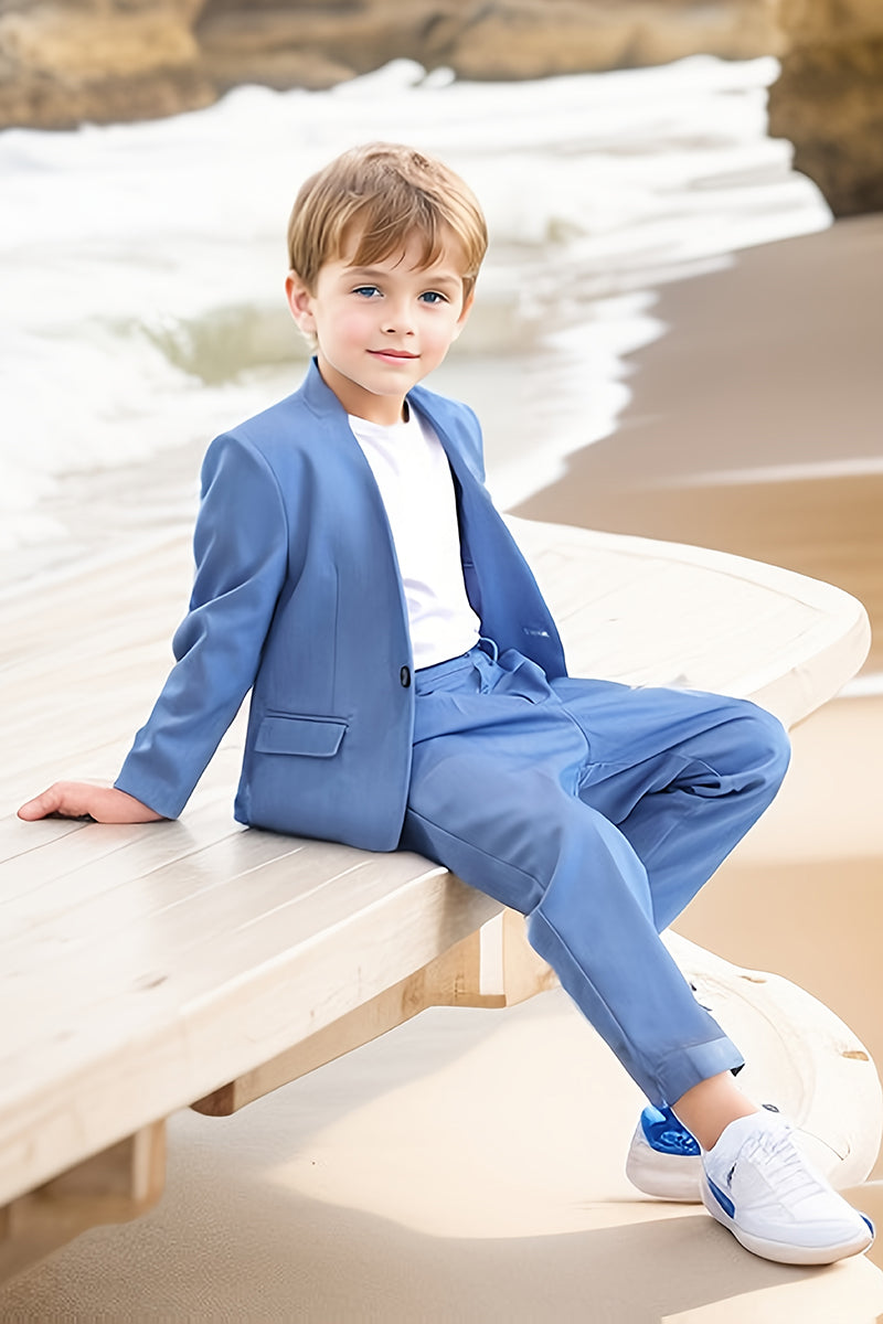 Boys Blue Casual 2-Piece Suit for Semi-Formal Weddings & Rehearsal