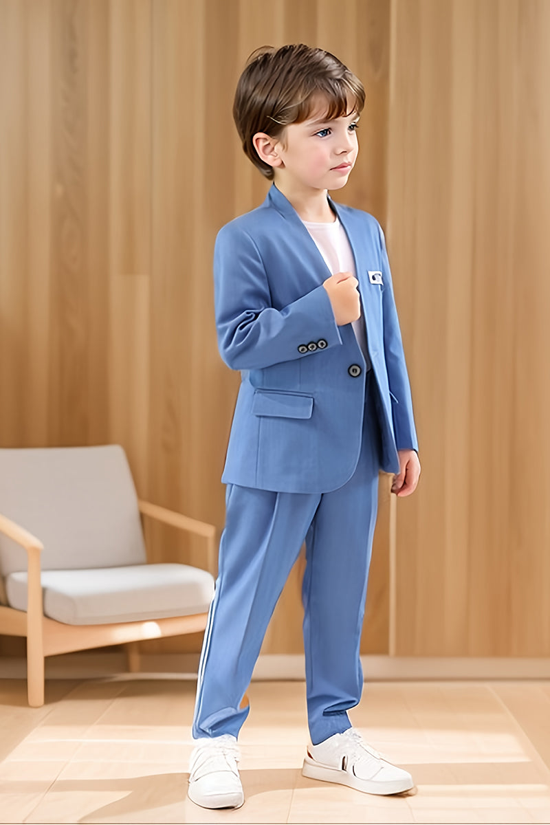 Boys Blue Casual 2-Piece Suit for Semi-Formal Weddings & Rehearsal