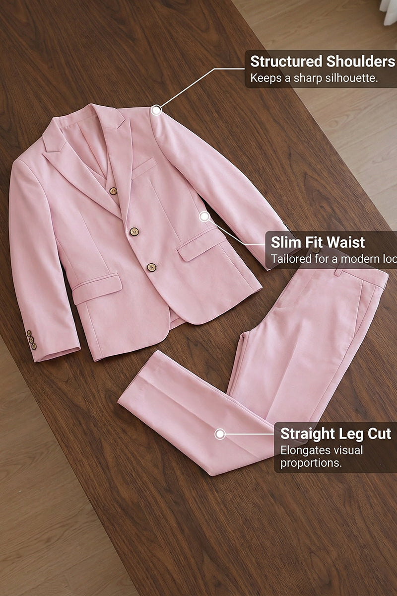 Boys Pink 3-Piece Suit for Garden Weddings
