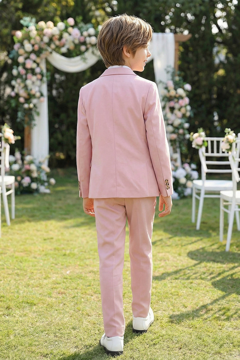 Boys Pink 3-Piece Suit for Garden Weddings