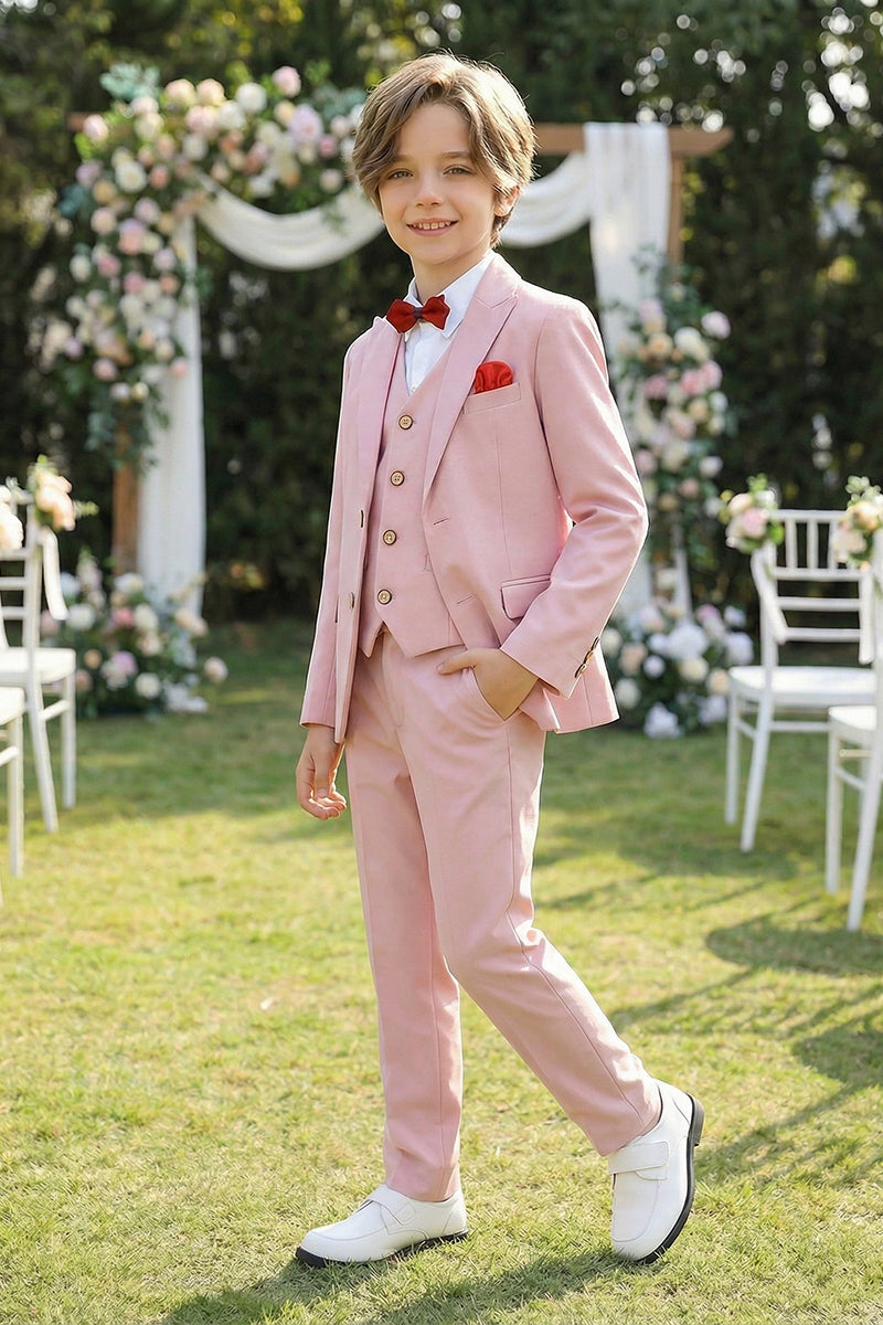 Boys Pink 3-Piece Suit for Garden Weddings