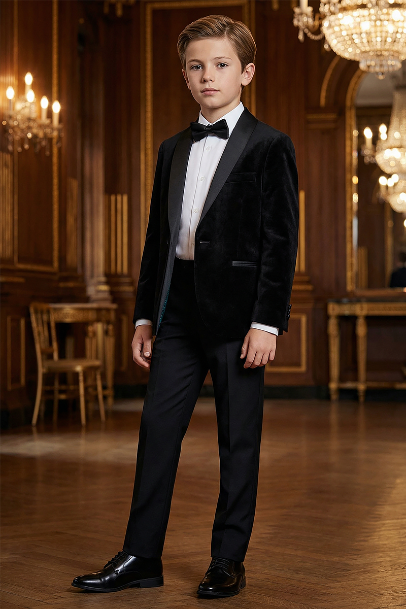 Boys Black Formal Suit Jacket for Weddings and Special Events