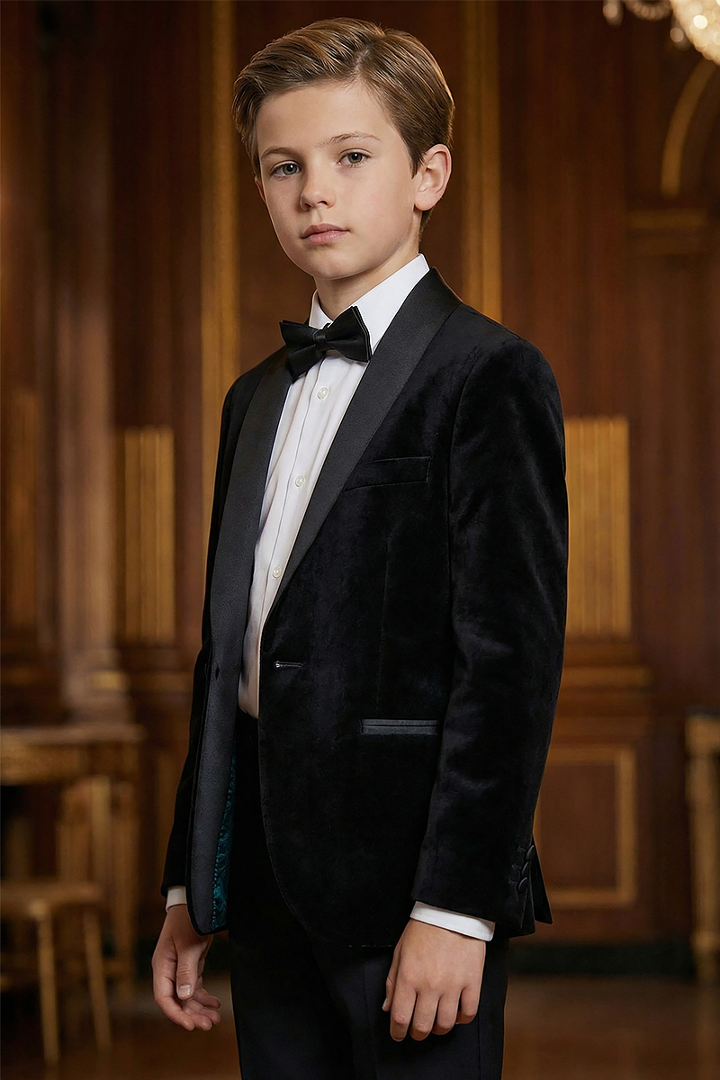 Boys Black Formal Suit Jacket for Weddings and Special Events