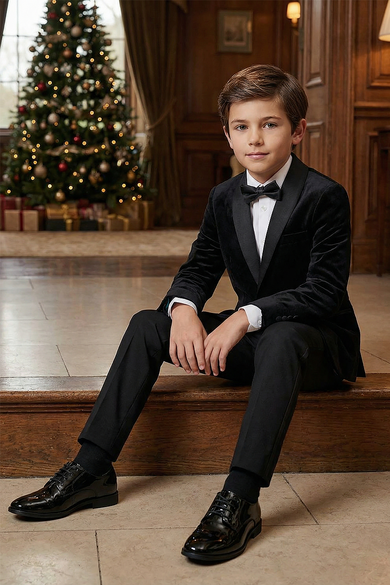Boys Black Formal Suit Jacket for Weddings and Special Events