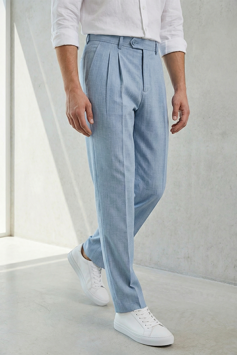 Boys Light Blue Dress Pants for Weddings and Formal Events