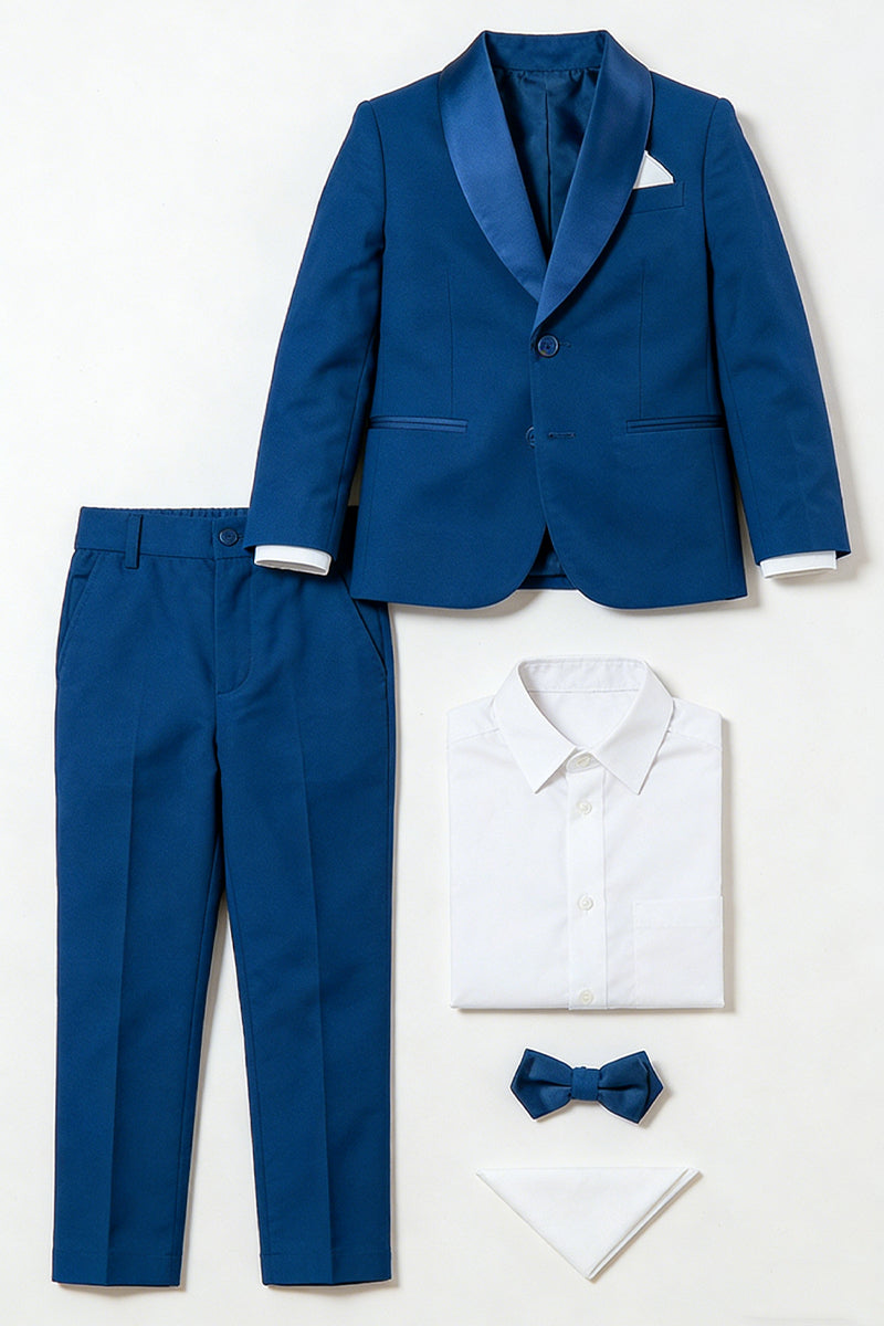 Boys Royal Blue With Satin Collar 2-Piece Suit