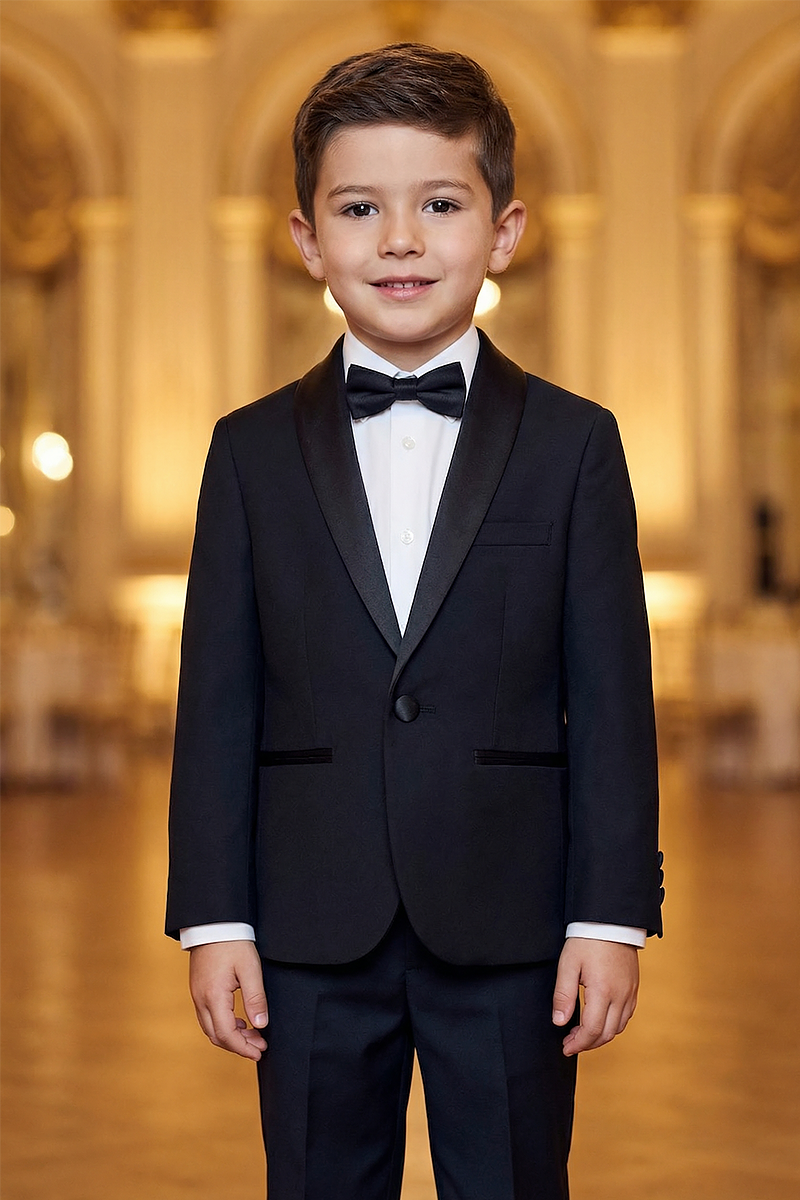 Boys Black 2-Piece Suit for Formal Events