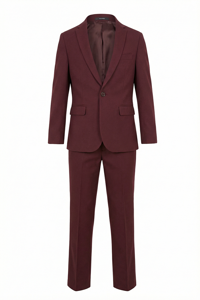 Boys Burgundy 2-Piece Suit for Formal Events