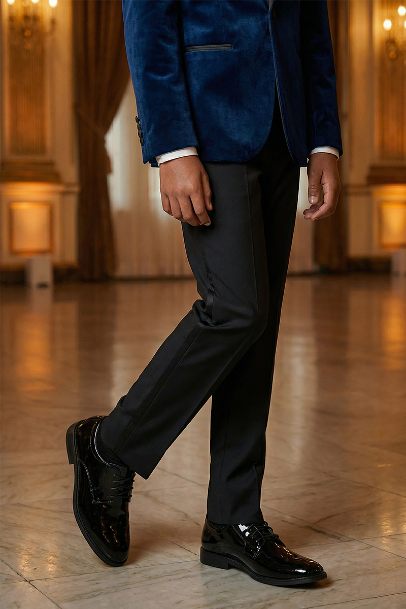 Boys Royal Blue Velvet Shawl Lapel 2-Piece Suit