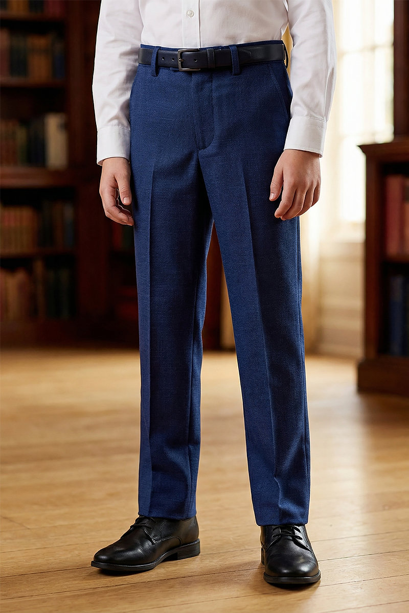 Boys Navy Blue Tailored Pants