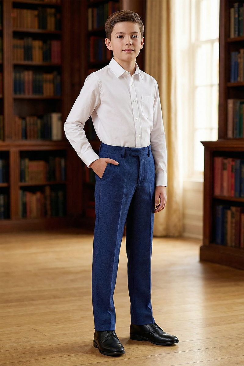 Boys Navy Blue Tailored Pants