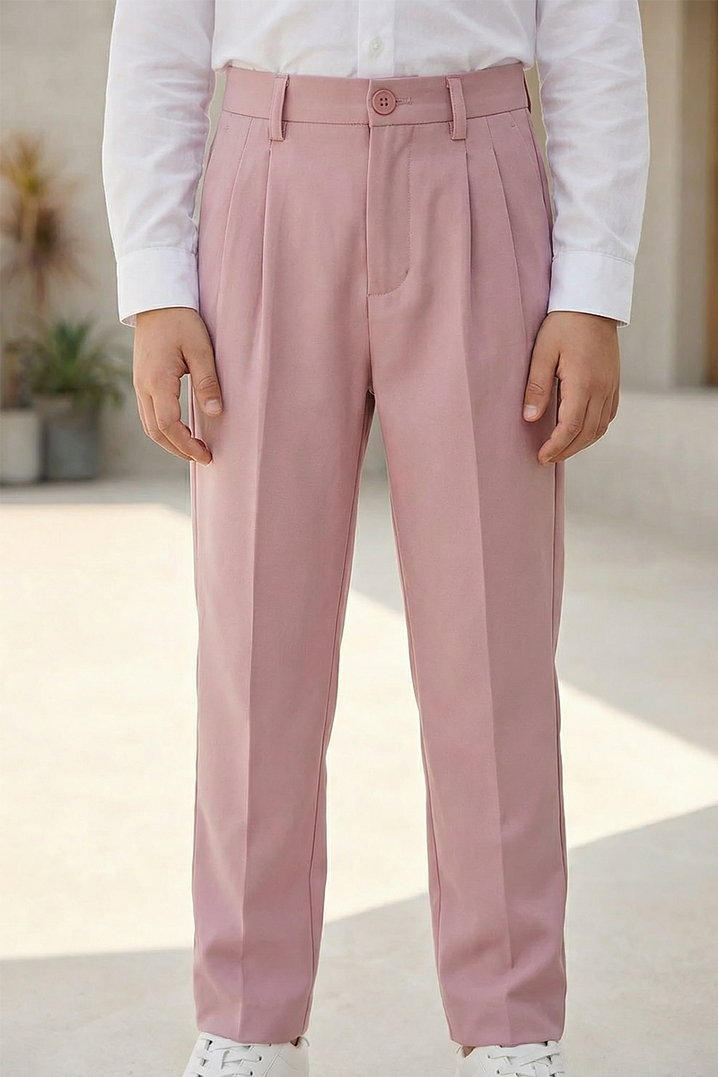 Boys Dusty Pink Formal Pants