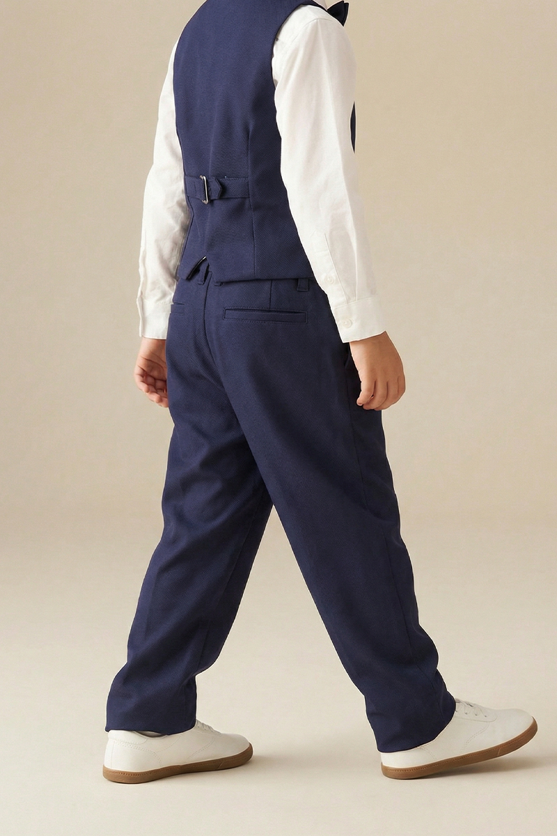 Boys Navy 3-Piece Vest Suit for Weddings & Formal Events