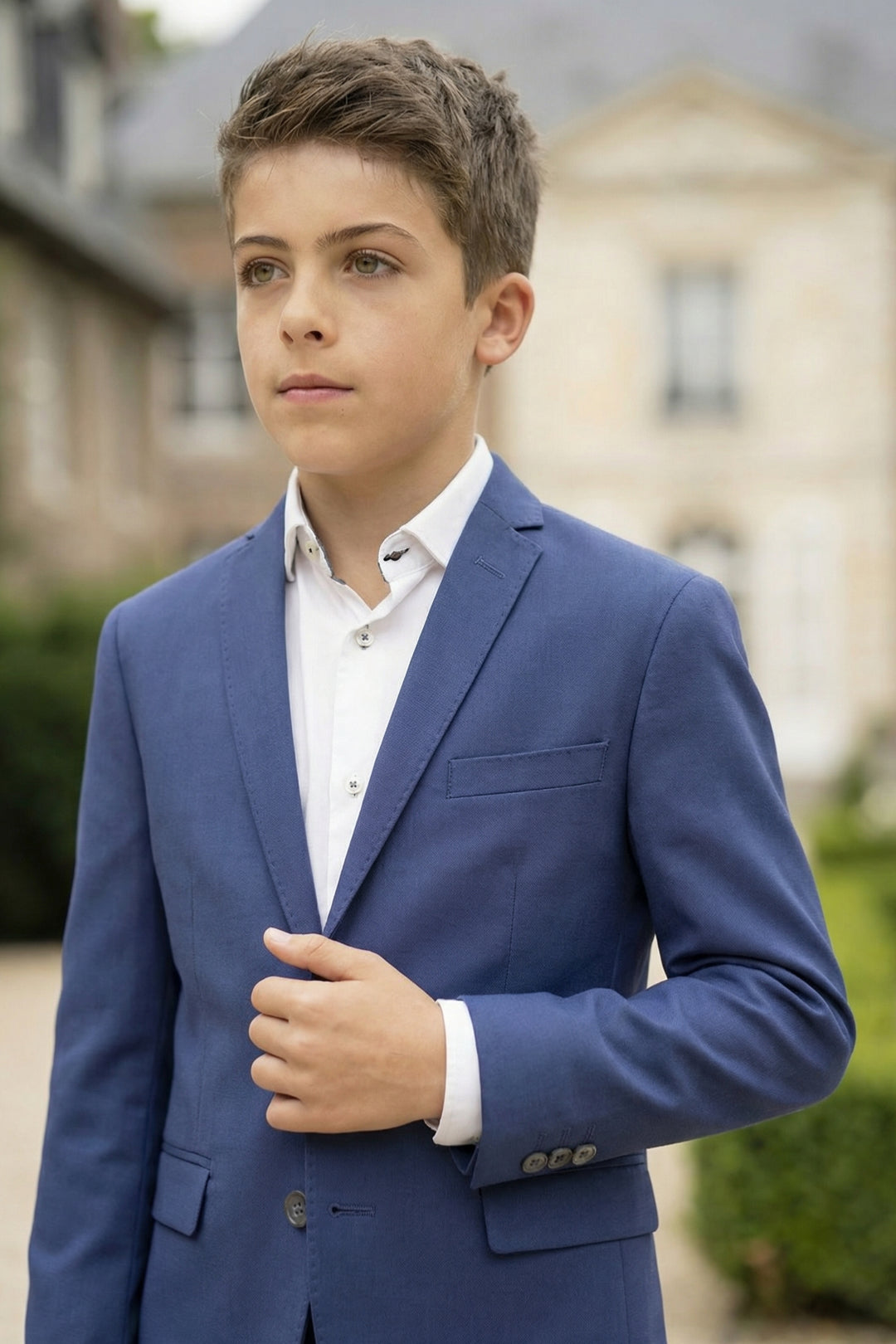 Boys Classic Navy Blue 2-Piece Suit with Notch Lapel