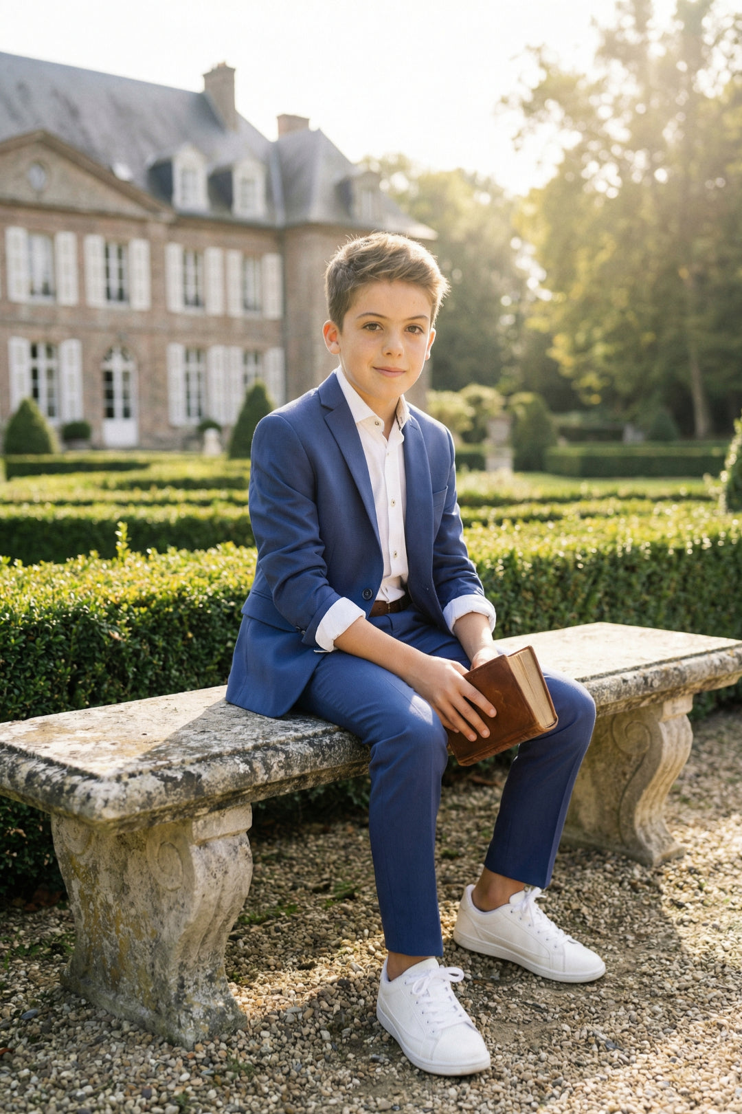 Boys Classic Navy Blue 2-Piece Suit with Notch Lapel