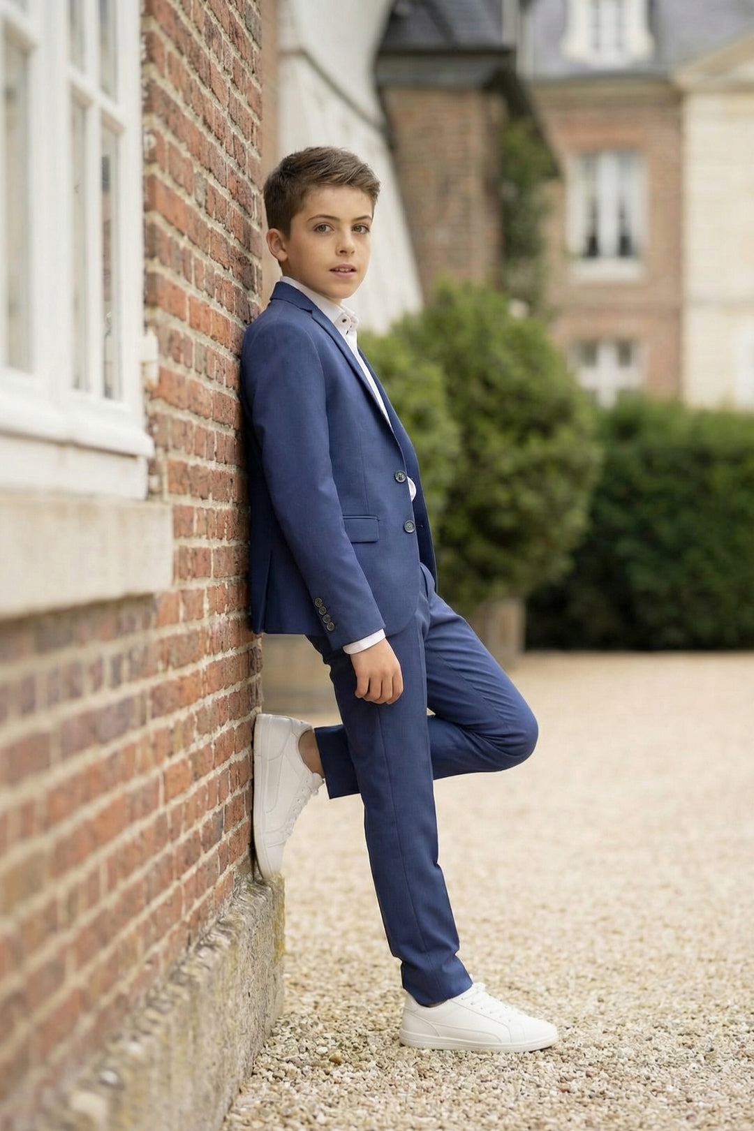 Boys Classic Navy Blue 2-Piece Suit with Notch Lapel