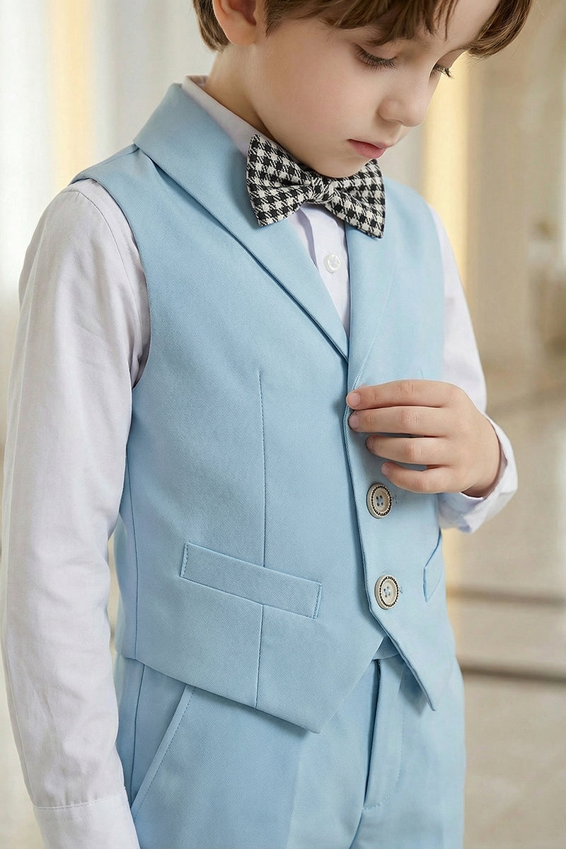Boys Sky Blue 2-Piece Vest Suit for English Garden Weddings