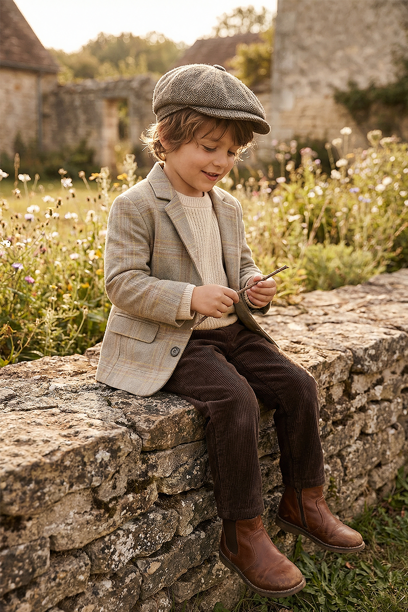Boys Blue Plaid Dress Pants