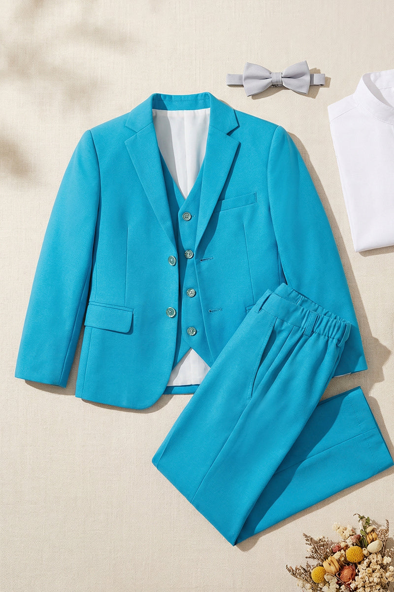Boys Blue 3-Piece Suit for Mediterranean Garden Weddings