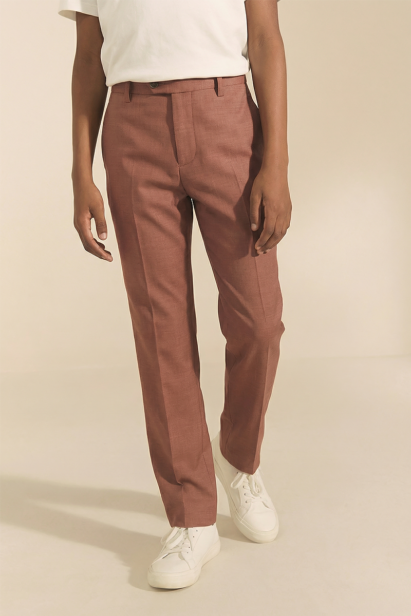 Boys Rust Slim Fit Dress Pants