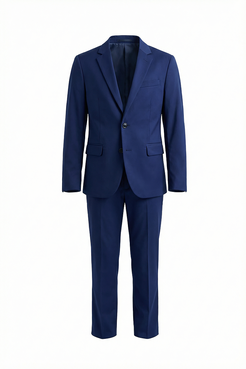 Boys Royal Blue Notch Lapel 2-Piece Suit