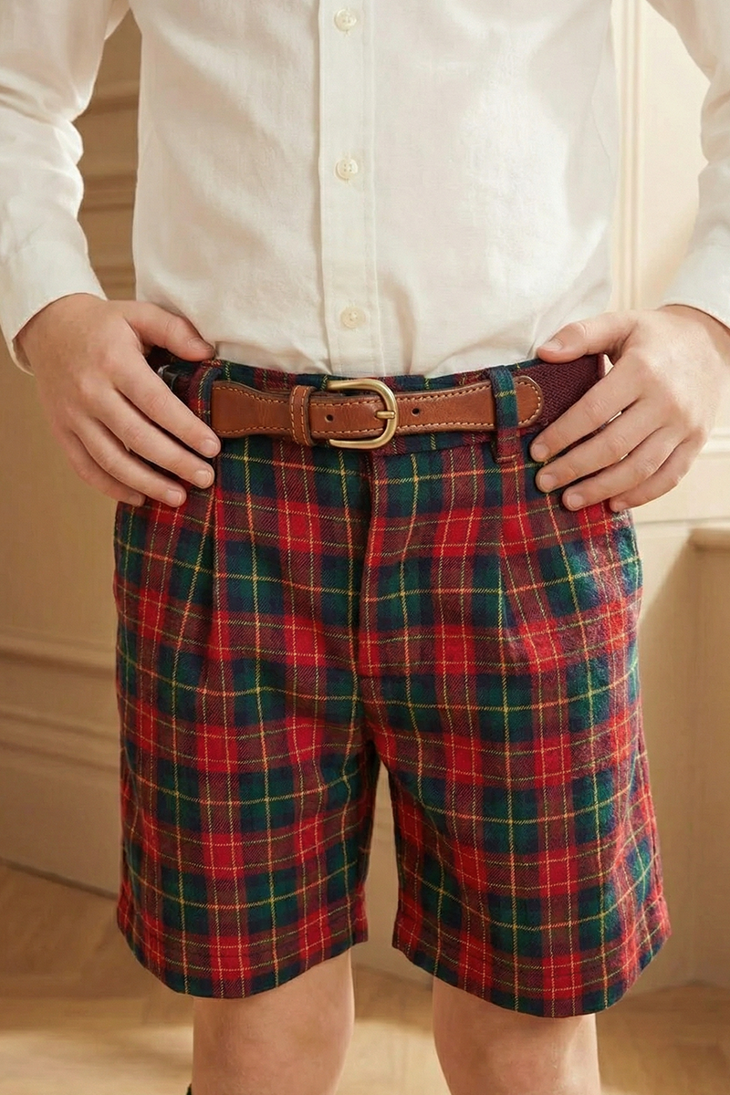 Boys Tartan Shorts Wedding Outfit for Formal Occasions