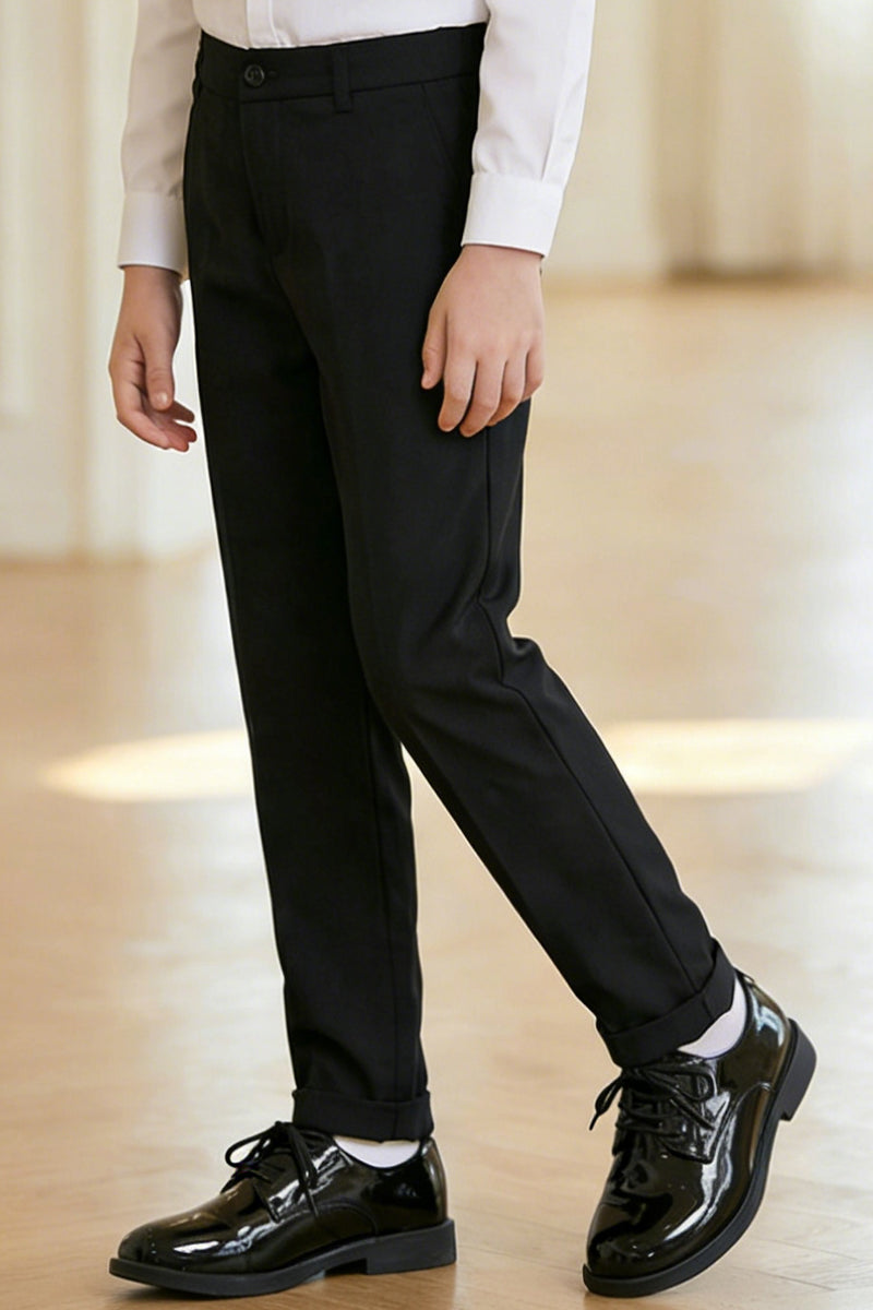 Boys Burgundy Shawl Collar Single-Breasted 2-Piece Suit
