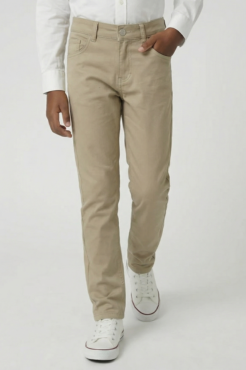 Boys Khaki Dress Pants for Formal Occasions with Tailored Fit