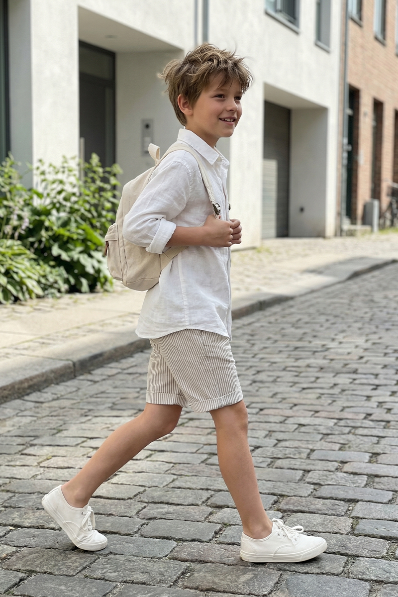 Boys Striped Seersucker Shorts for Weddings and Summer Events