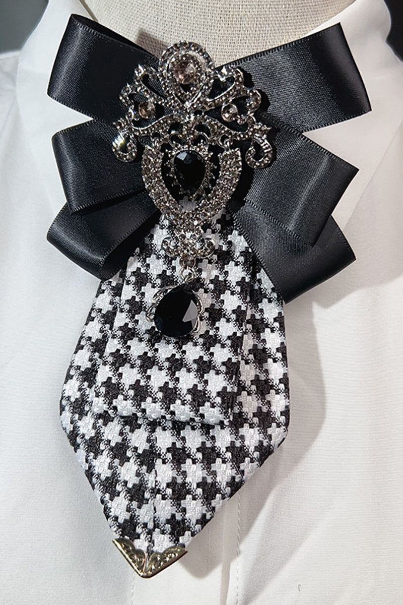 Boys Houndstooth Bow Rhinestone Bow Tie