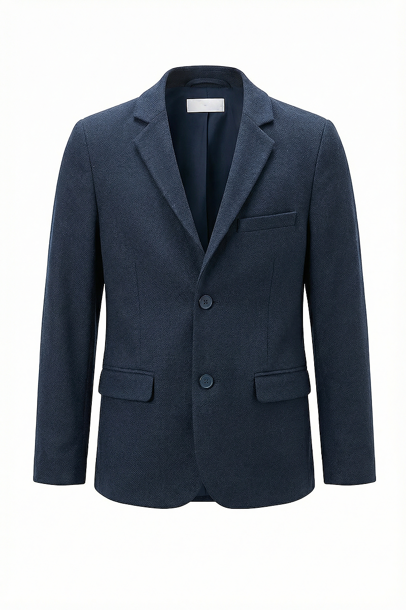 Boys Navy Notch Lapel Suit Jacket