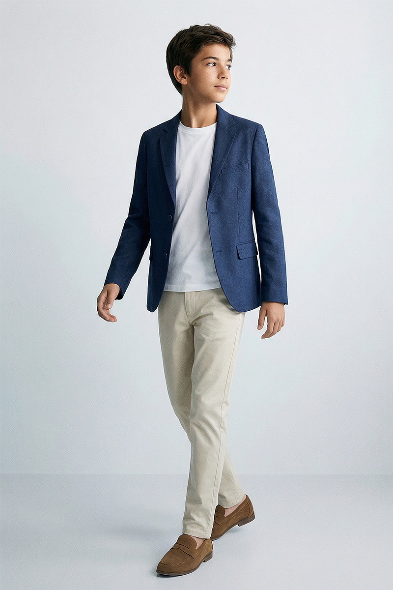 Boys Navy Casual Suit Jacket