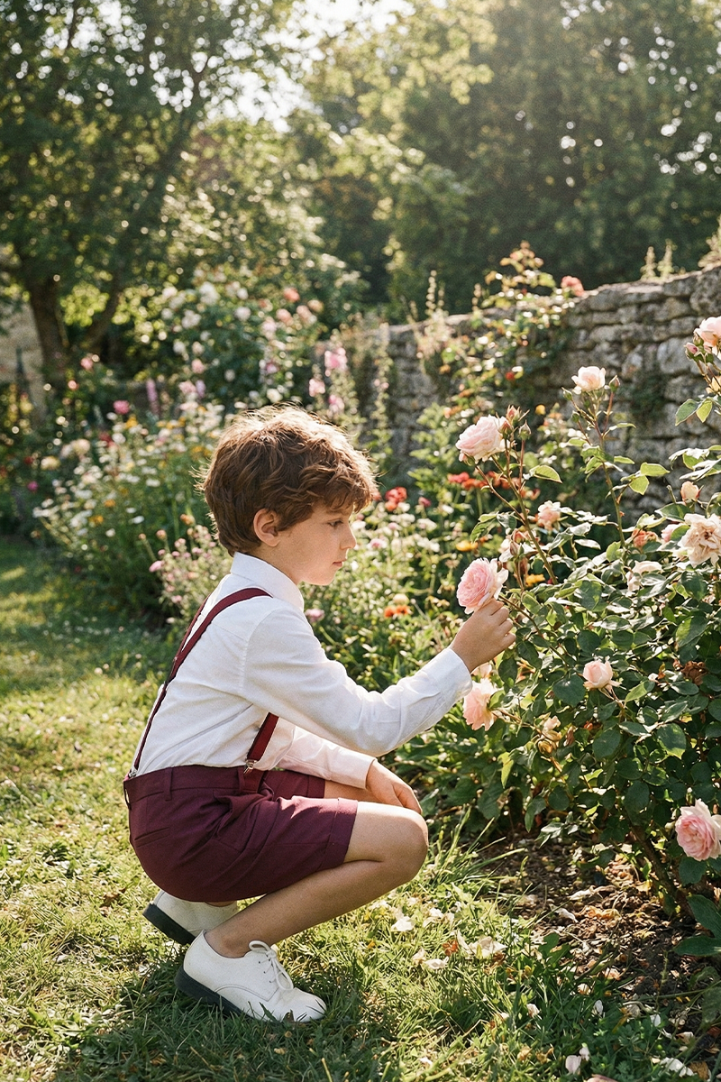 Boys Burgundy Dress Shorts