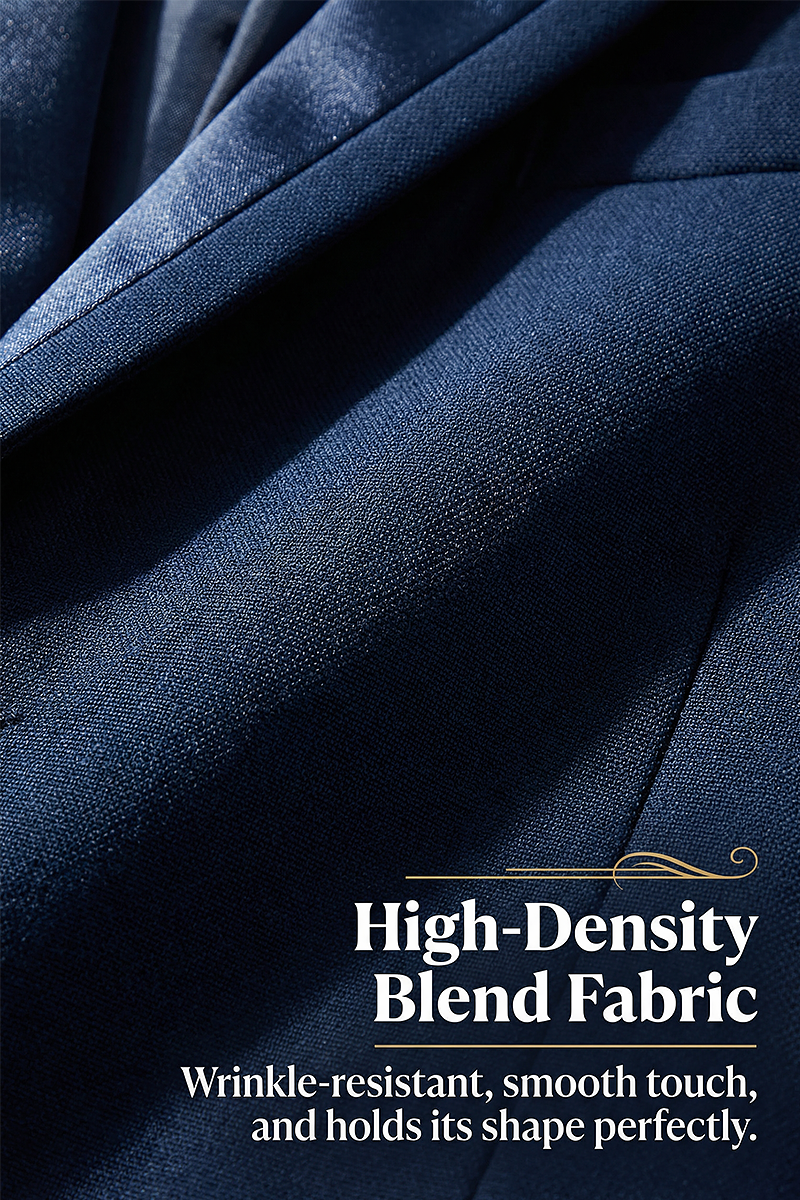 Boys Navy Blue Tuxedo 2-Piece Suit Jacket & Pants Set