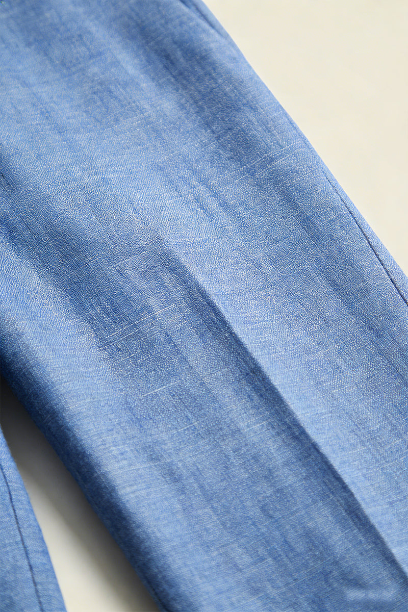 Boys Light Blue Linen Trousers