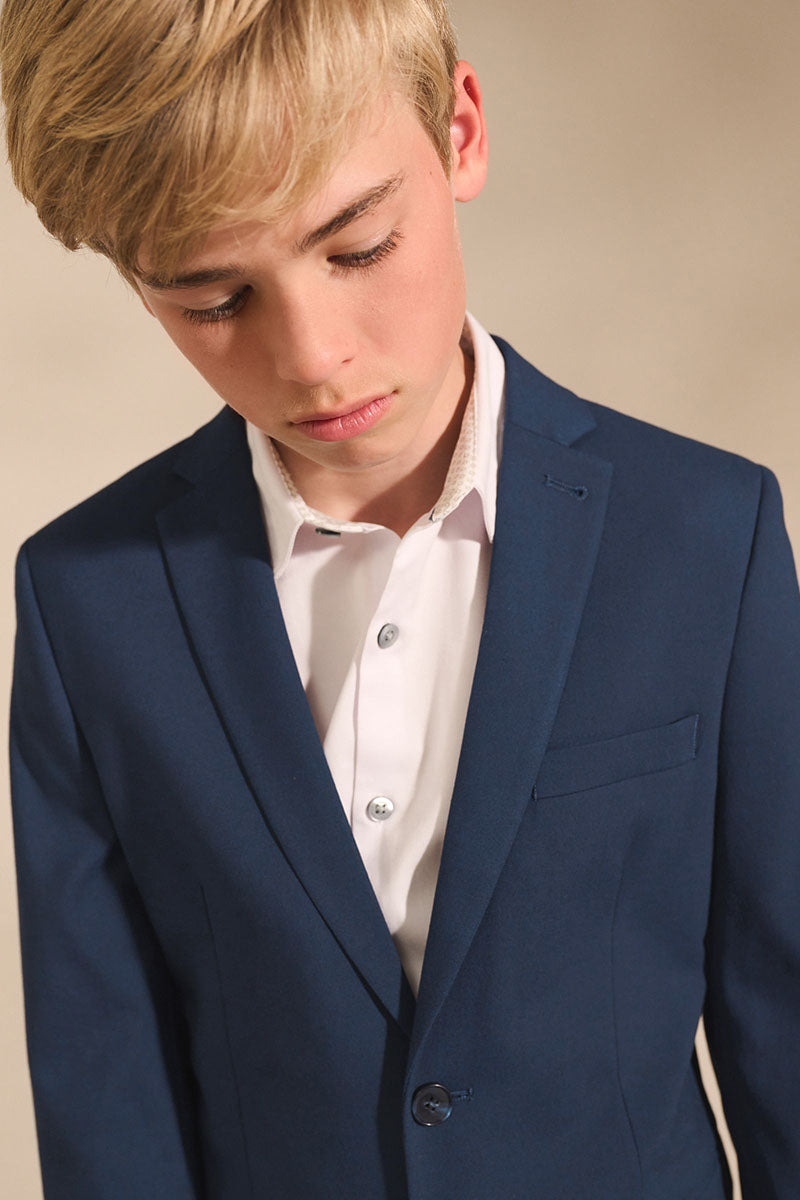 Boys Navy Blue Blazer for Modern Weddings & Formal Receptions