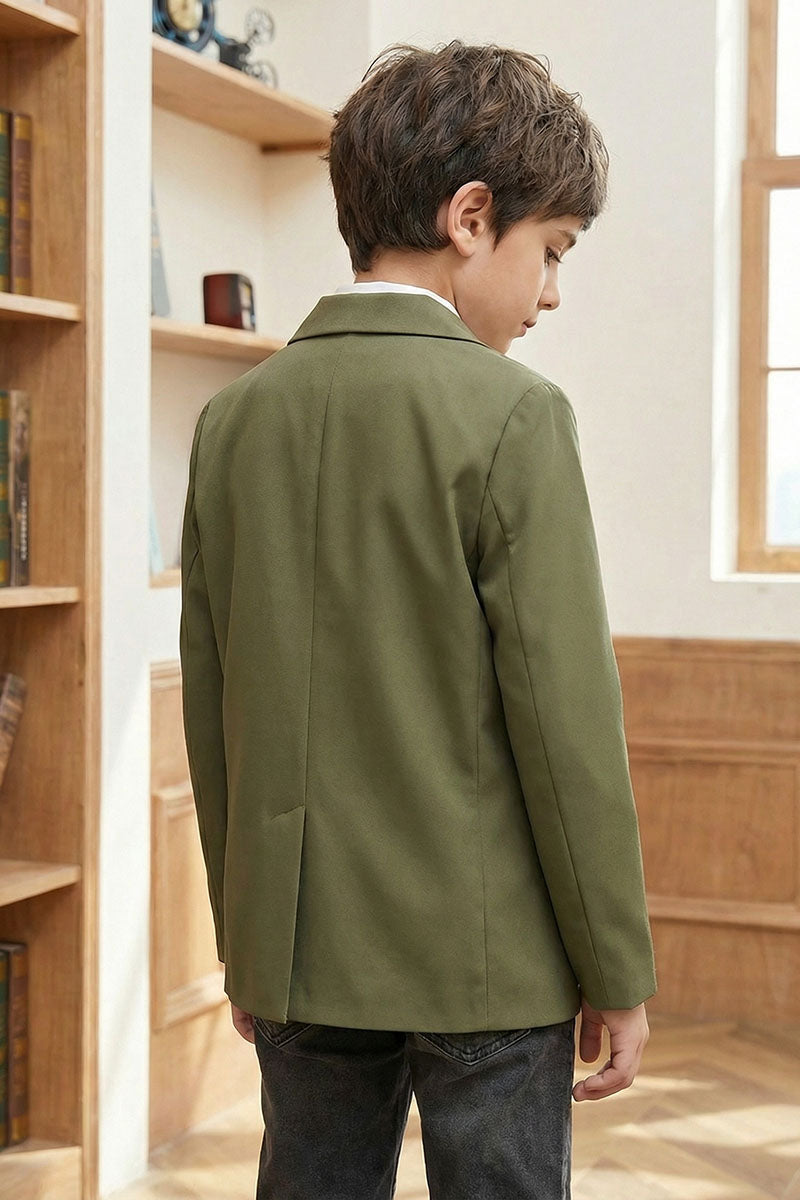 Boys Olive Green Blazer for Rustic Garden Weddings