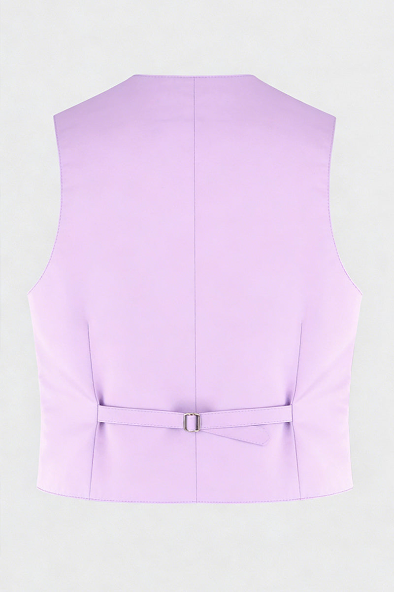 Boys Purple Single-breasted Vest