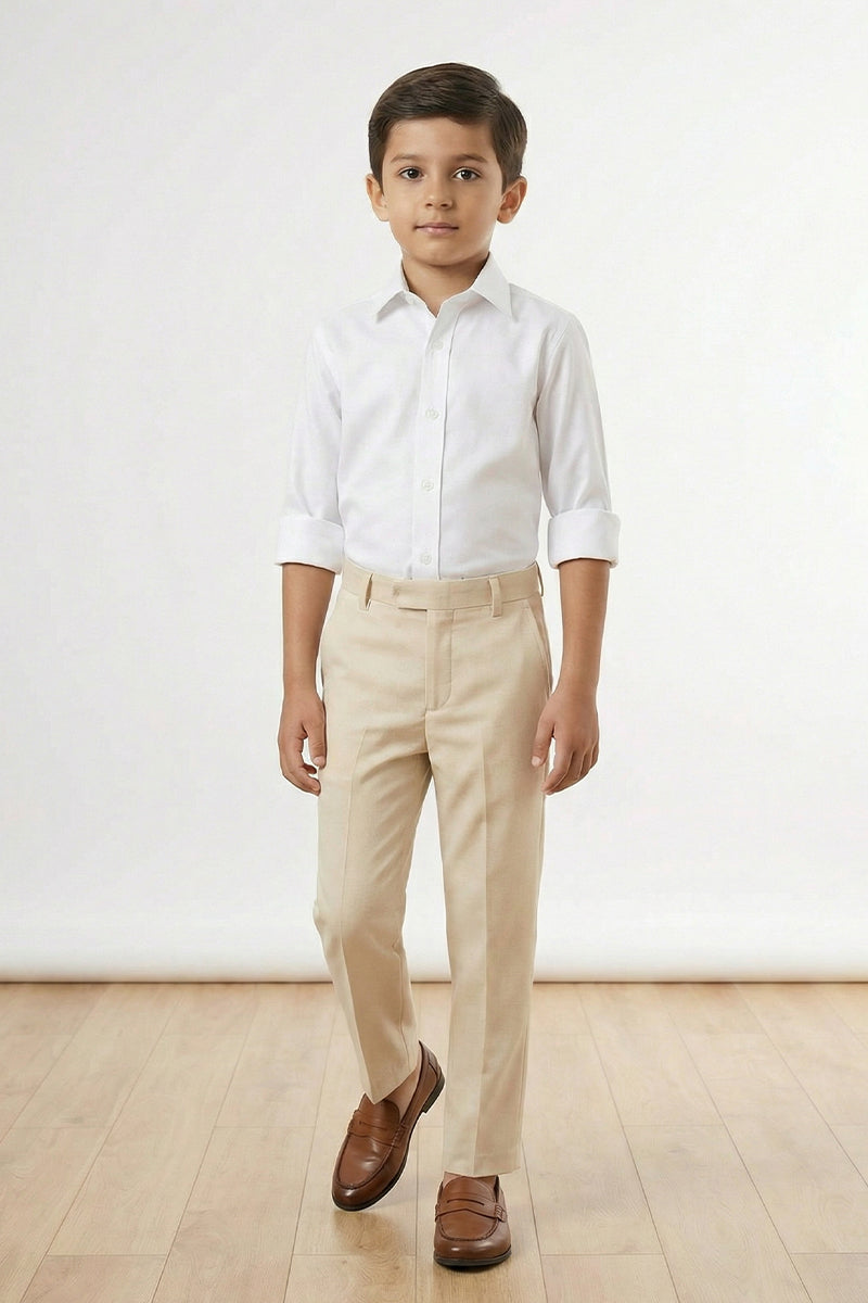 Boys Beige Tailored Trousers
