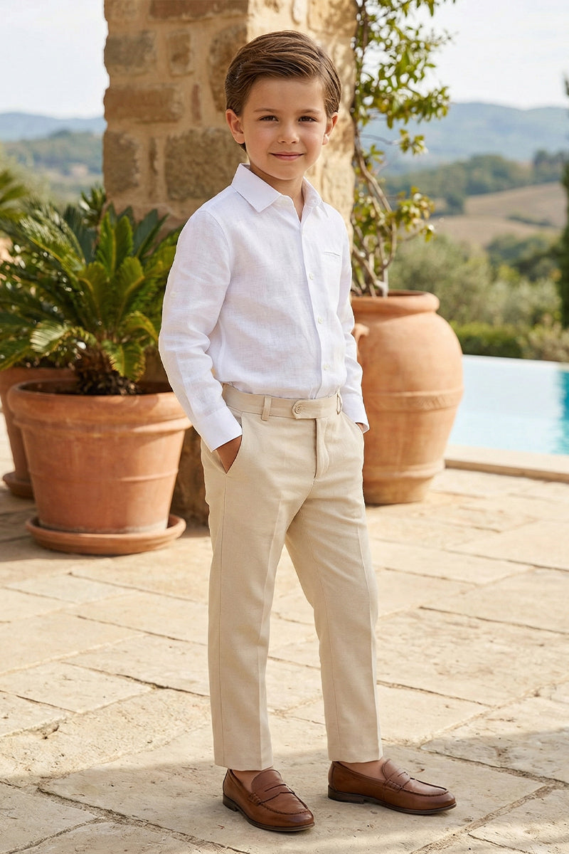 Boys Beige Tailored Trousers